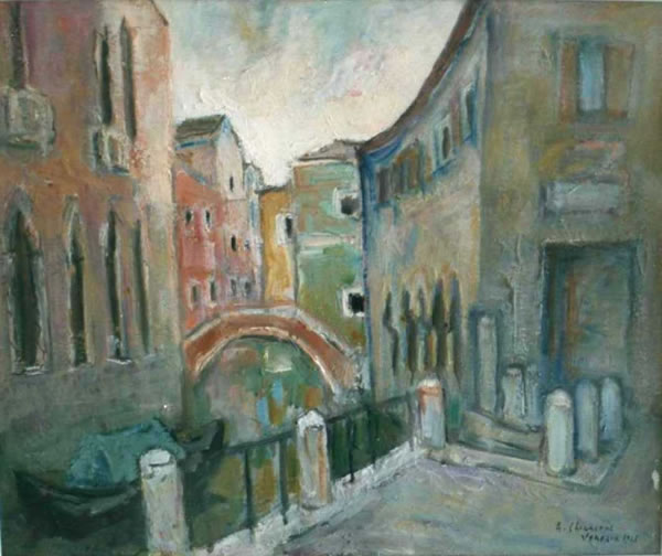 Venezia, 1968, olio su tela cm 50x60, Milano, collezione privata